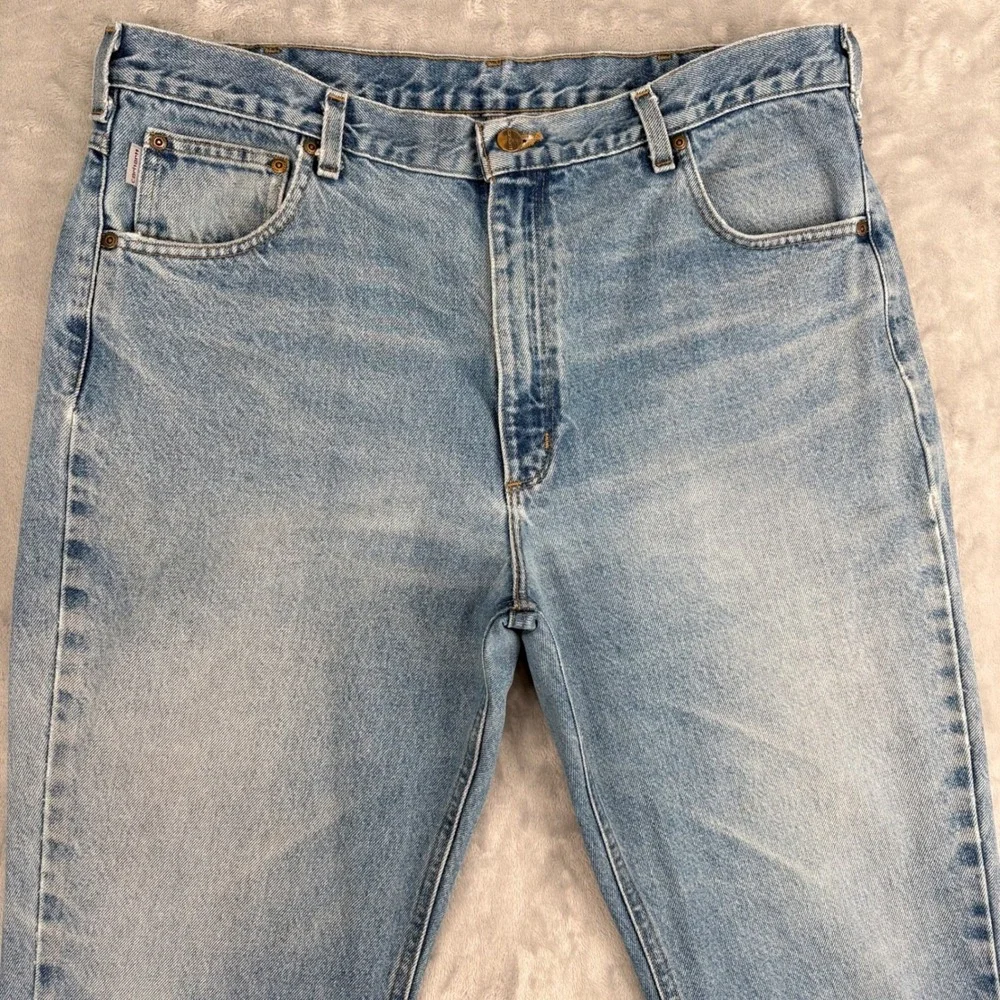 Carhartt Jeans Mens 40x30 (Fits 37x28.5) Blue Traditional‎ Fit Straight Leg Work